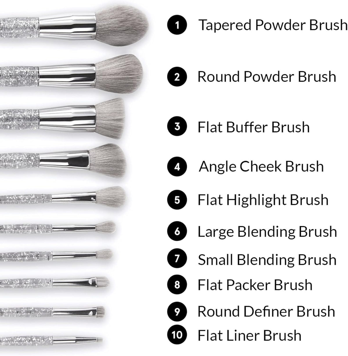 BH STUDIO PRO Remix Dance Brush Beat - 10 Piece Brush Set Premium Cosmetic Makeup Brush Set for Foundation Blending Blush Concealer Eye Shadow - Image 4