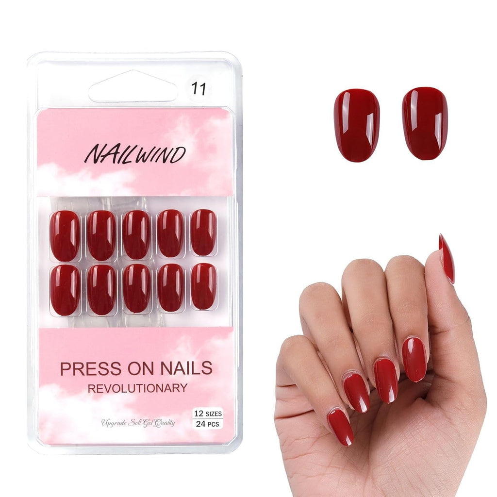 NAILWIND 24 Press on Nails | Natural French Short False Nails | Acrylic Full Cover Nails | Natural Fake Nails Delicate & Comfortable for Women and Girls (V-11) - Image 2