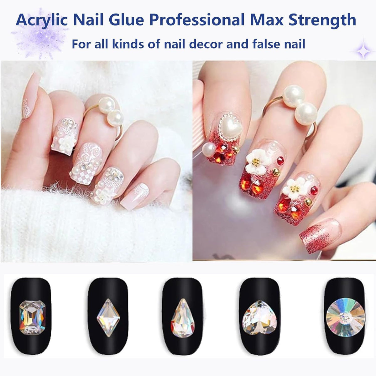 NAILWIND Nail glue set Pack of 5 I Quick Drying Nails Glue I Adhesive Beauty Nail False Nail Tips Acrylic Nail for Nails 5 X 3g - Image 8
