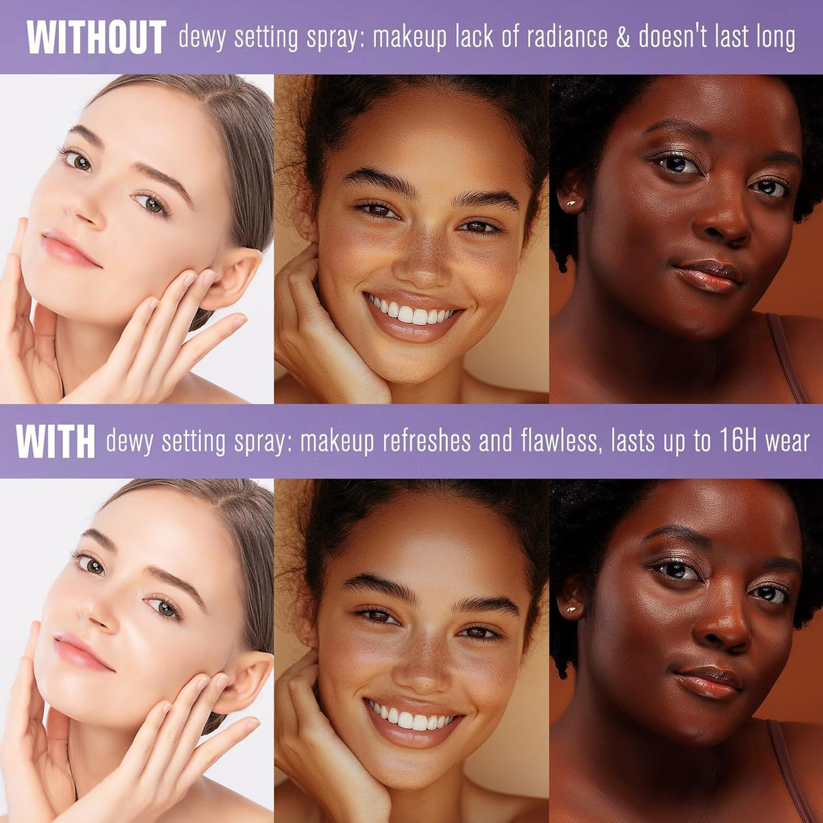 COSLUXE UCANBE Dewy Setting Spray for Makeup, Long Lasting Hydrating Make Up Finishing Spray for Face, Micro-Fine Mist Fixing Spray for Dewy Glow Finish, Lightweight & Waterproof for up to 16 Hours Wear - Image 2
