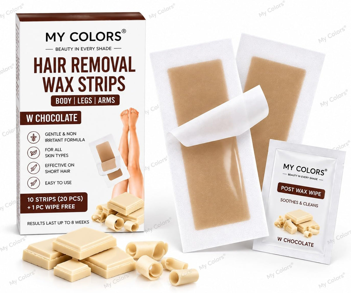 MY COLORS Hair Removal Wax Strips, Honey, 10 Strips (20 Pcs) - Image 2