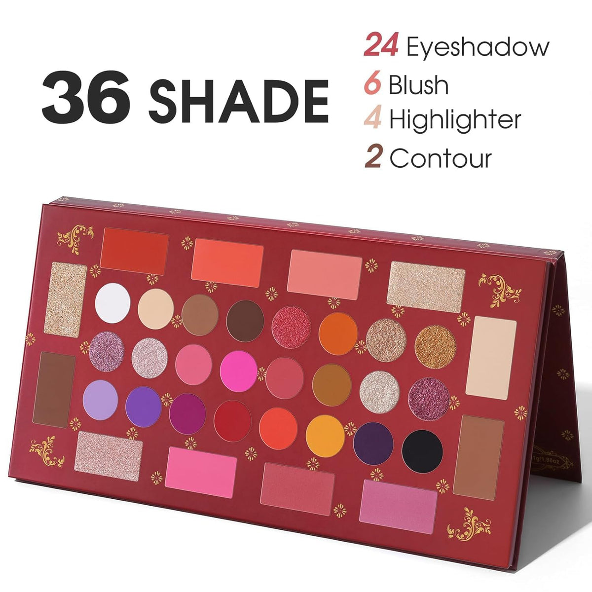 UCANBE Wedding Eyeshadow Palette, Eyeshadow Makeup Palette with 24 Eye Shadow, 6 Blush, 4 Highlighter, 2 Contour-Matte Shimmer High Pigmented Long Lasting Waterproof Palette - Image 2
