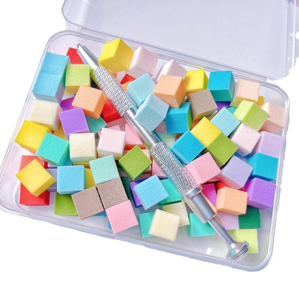NAILWIND Nail Sponge 1 Metal Grabber with Mini Replaceable Nail Sponges Blocks for Ombre Nail Art, Stamping Tools Nail Art Tools Nail (180 Pcs) - Image 9