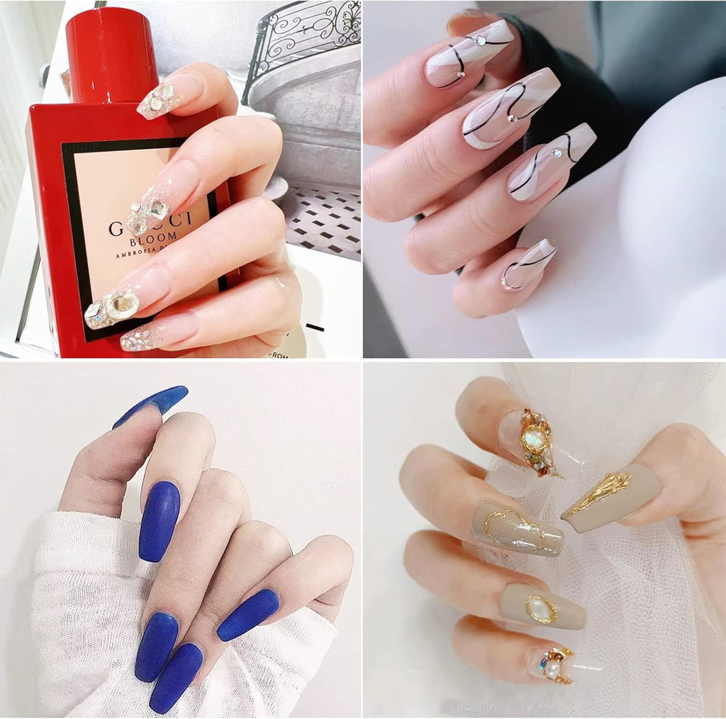 NAILWINd Nail Tips,soft Gel Full Cover Nails, Clear Acrylic Nail Tips Artificial False Nails with Box Fake Nail Extension for Salons DIY Nails Art Long - coffin, 440ct - Image 4