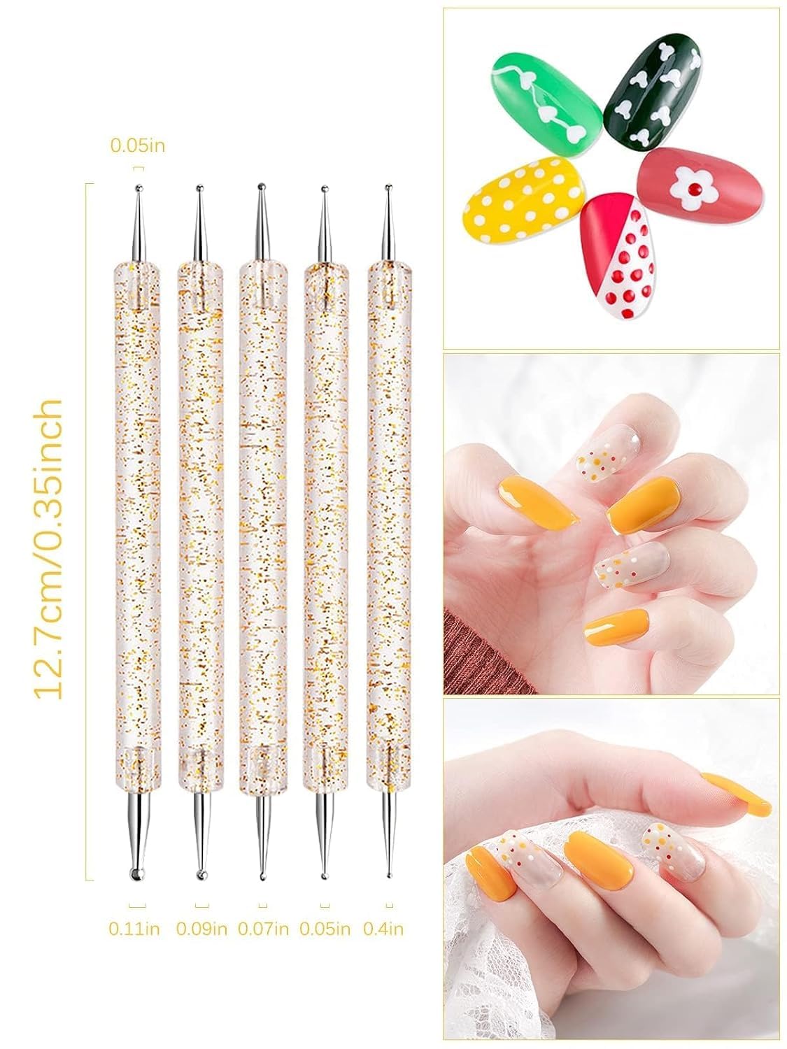 NAILWIND 33pcs Acrylic Nail Brush Set, UV Gel Nail Art Brushes Kit with Nail Flower Painting Brush, Double Ended Nail Dotting Pen, Liner & Nail Extension Gel Brush for DIY Nail Art, Salon & Home Use - Image 3