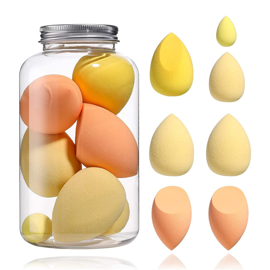 COSLUXE Makeup Sponge Set Beauty Blenders with Egg Case, Soft Sponge For Liquid Foundation, Creams, and Powders Latex Free Wet and Dry Makeup Multicolors, 4 Big + 3 Mini -7 Pcs set - Image 2