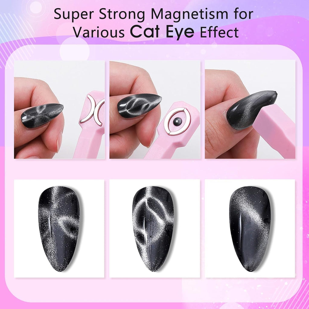 NAILWIND 3-in-1 Cat Eye Magnet for Nails, Multi-Function Nail Magnet Stick, Upgraded Cateye Magnet Tool for 3D Magnetic Cat Eye Gel Polish Nail Art, Salon & Home Use - Image 4