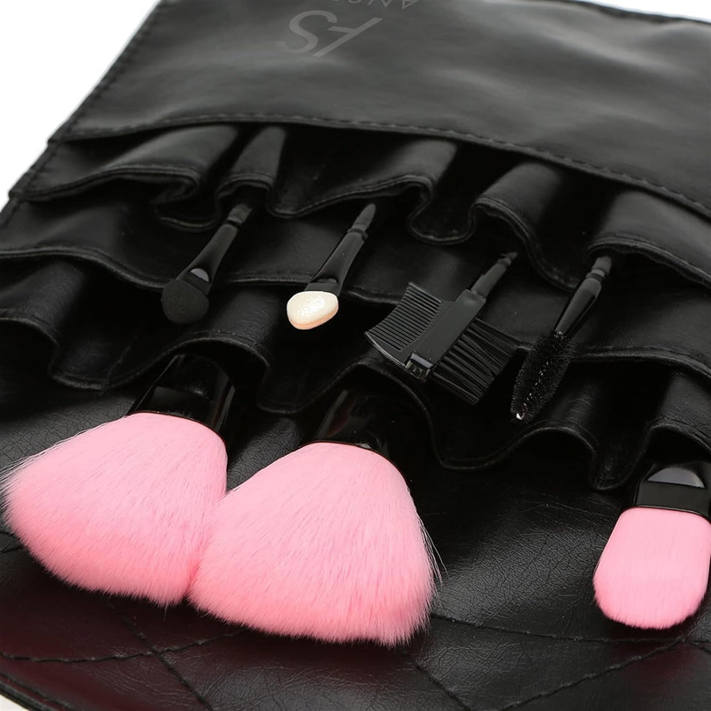 COSLUXE BEILI Makeup Brush Holder Bag, Professional Cosmetic Holder 28 Pockets Organizer with Artist Belt Strap (Brushes Not Included) - Image 7