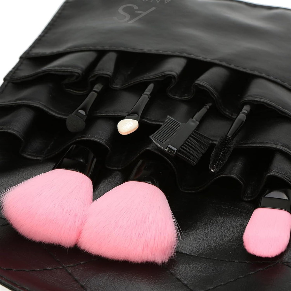 COSLUXE BEILI Makeup Brush Holder Bag, Professional Cosmetic Holder 28 Pockets Organizer with Artist Belt Strap (Brushes Not Included) - Image 7
