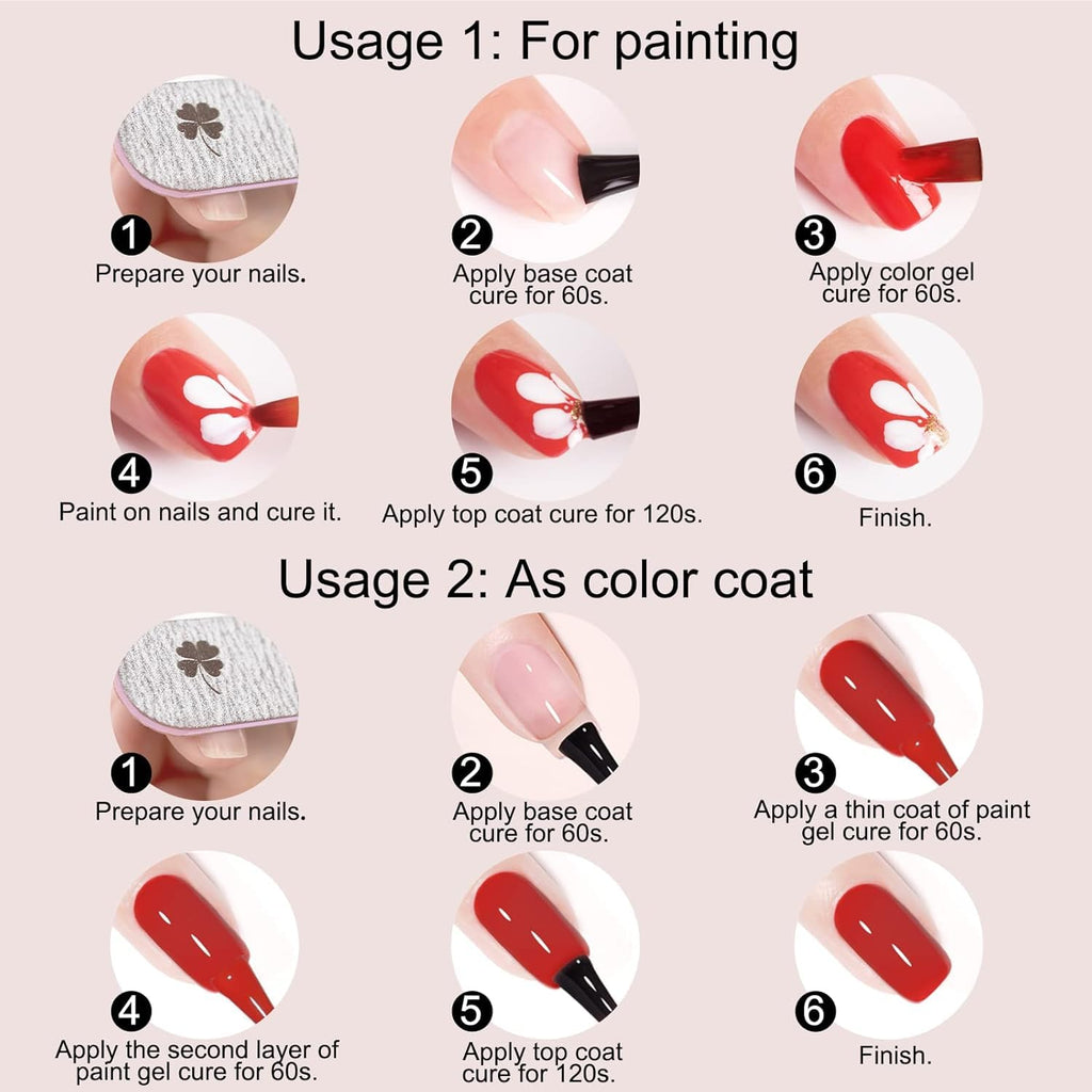 NAILWIND Gel Paint for Nails Art Kit, 60 Colors Solid Gel Polish Set Spider Painting Gel Nail Polish Nail Art Design for Starter Manicure Professional Nail Salon DIY at Home Gift - Image 5