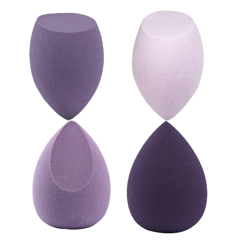 COSLUXE Makeup Sponge Set Beauty Blender with Egg Case, Soft Sponge For Liquid Foundation, Creams, and Powders?Latex Free Wet and Dry Makeup Purple Series, 4 Pcs - Image 2