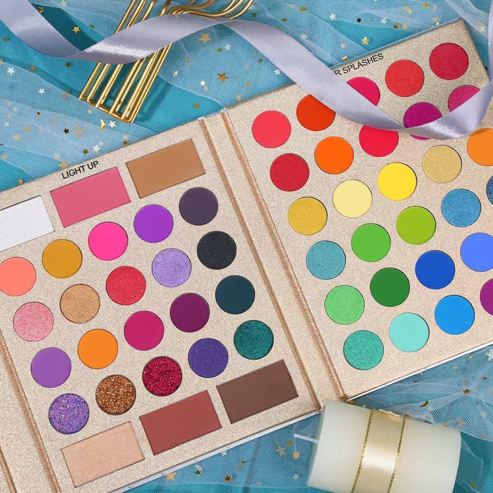 COSLUXE UCANBE Pretty Eyeshadow All Palette, 86 Colors Makeup Kit Matte Shimmer Eye Shadow Highlighters Contour Blush Powder All In One Makeup Palette - Image 4