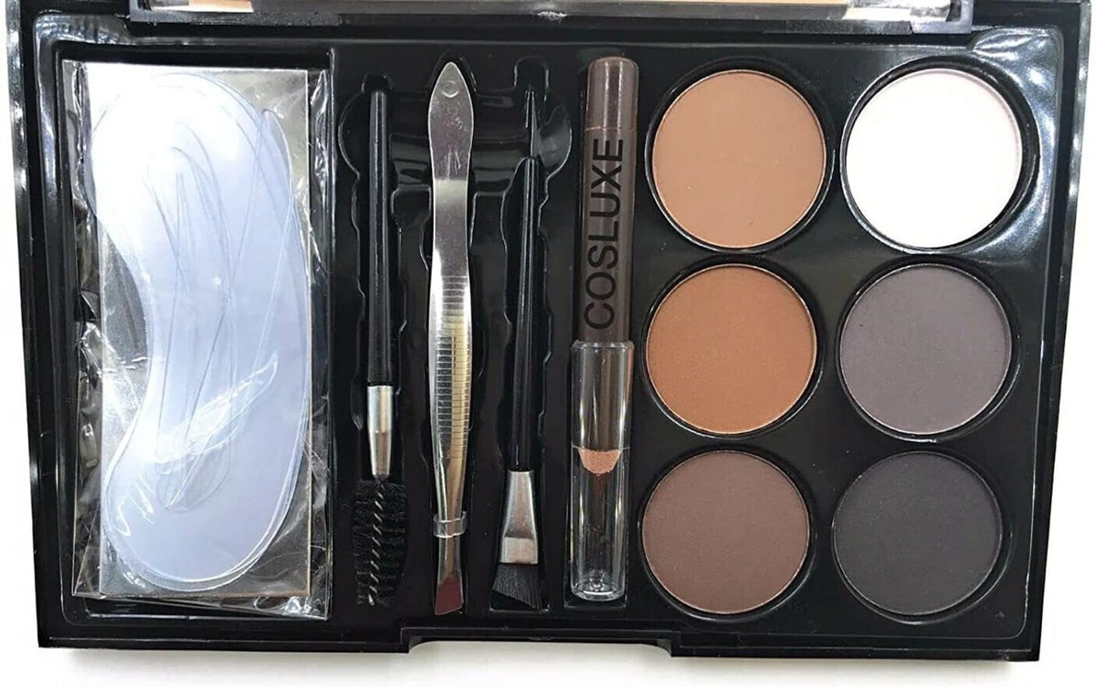 My Colors All in One Eyebrow Makeup Palette Set - 12 Color Eye brow Powders, 5 Color Eyebrows Gel, 4pcs Eyebrow Stencils, 3 pcs Eyebrow Brush and Eyebrow Pen - Unique Eyebrow kit Gifts For Women - Image 5