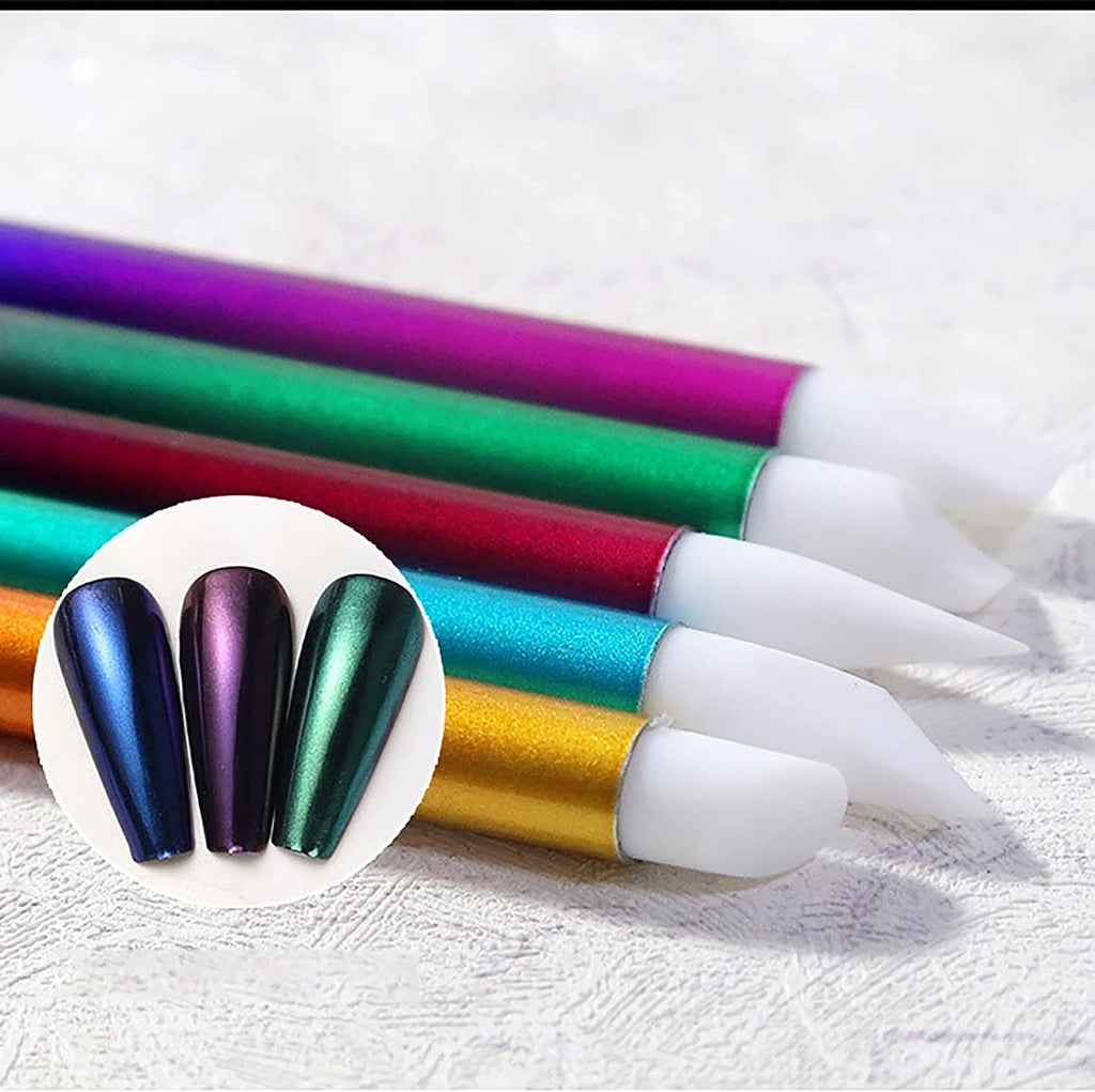 NAILWIND Double Heads Nail Art Pens Silicone Sculpture Pens Nail Dual Head UV Gel Carving Pen, Nail Silicone Brushes Set ,Pottery Clay Sculpting Tools Modeling Painting Drawing Tool DIY Art Craft Rainbow Colors, 5 pcs - Image 6
