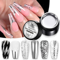 NAILWIND Metallic Gel Nail Polish - 8ml, Metallic Gel Silver Painted Nails Polish 3D Metal Painting Gel Drawing Mirror Nails Gel's Polish Glossy Soak Off DIY Nails Art Manicure