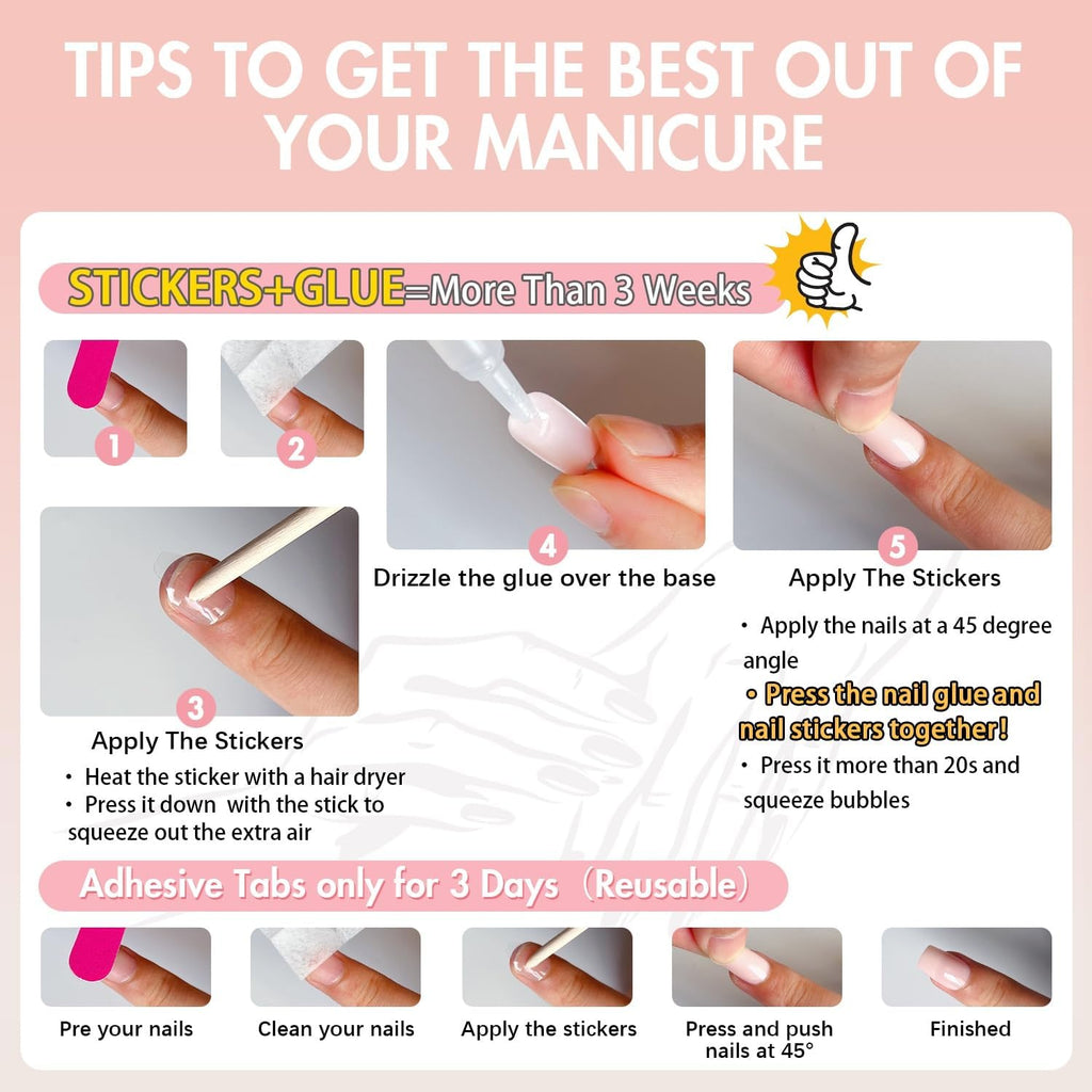 NAILWIND Chrome White French Tip Press On Nails | Short Almond | 15 Sizes 30 Pcs | French Nail | Natural Short Almond Nails False Nails for Women Girl - Image 5