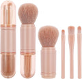 COSLUXE 4 in 1 Travel Makeup Brushes Set, Portable Retractable Professional Foundation Blush, Small Powder, Eye Shadow, Concealer,Make Up Brush Set