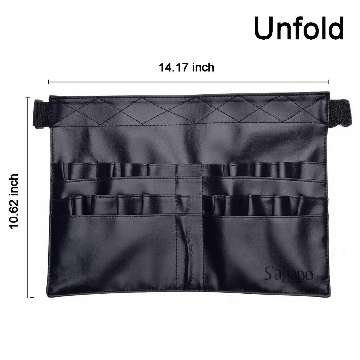 COSLUXE BEILI Makeup Brush Holder Bag, Professional Cosmetic Holder 28 Pockets Organizer with Artist Belt Strap (Brushes Not Included) - Image 3