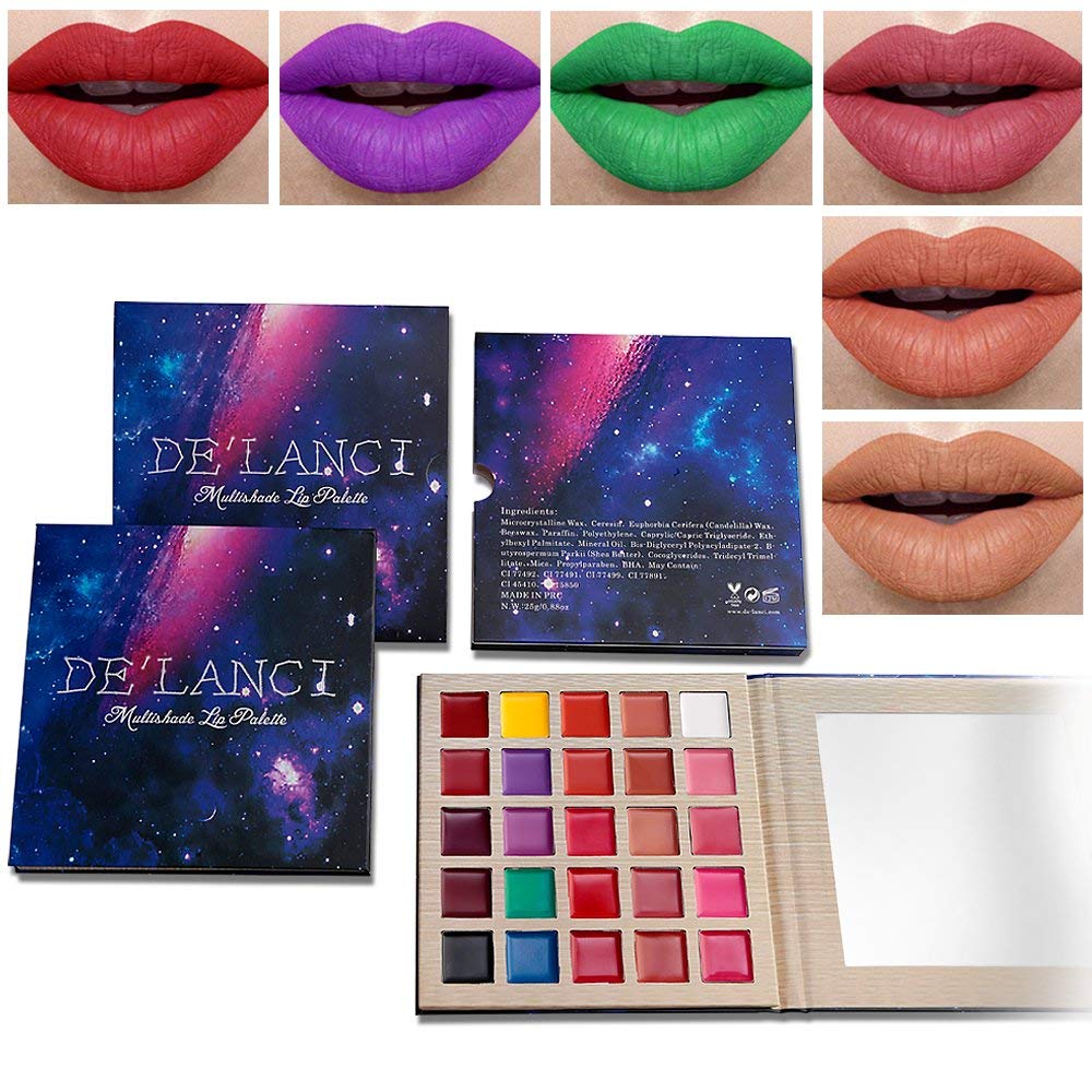 COSLUXE x DELANCI Lipstick Palette, 25 Color Lip Palette, Soft Moisturizing Long Lasting Smudge Proof Matte Lipstick Set, Multishade Cream Lip Gloss Makeup Palette Professional Cosmetic Lip - Image 9