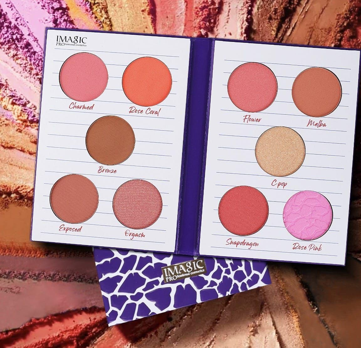 COSLUXE IMAGIC 10 Color Blusher Palette | The Blush Book Private Collection | Long Lasting High Pigment Matte Pressed Powder Blush 39.8g for Women and Girl