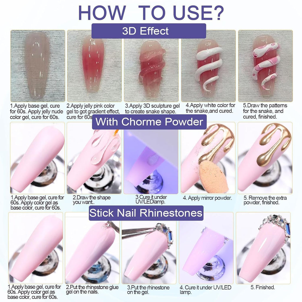 NAILWIND Multifunction 5in1 Builder gel | Nail Sculpting Gel For Nail Art | Carving Molding Patterns Decoration Solid and Hard 3D Gel Sculpture Salon Home DIY for Women - Image 8