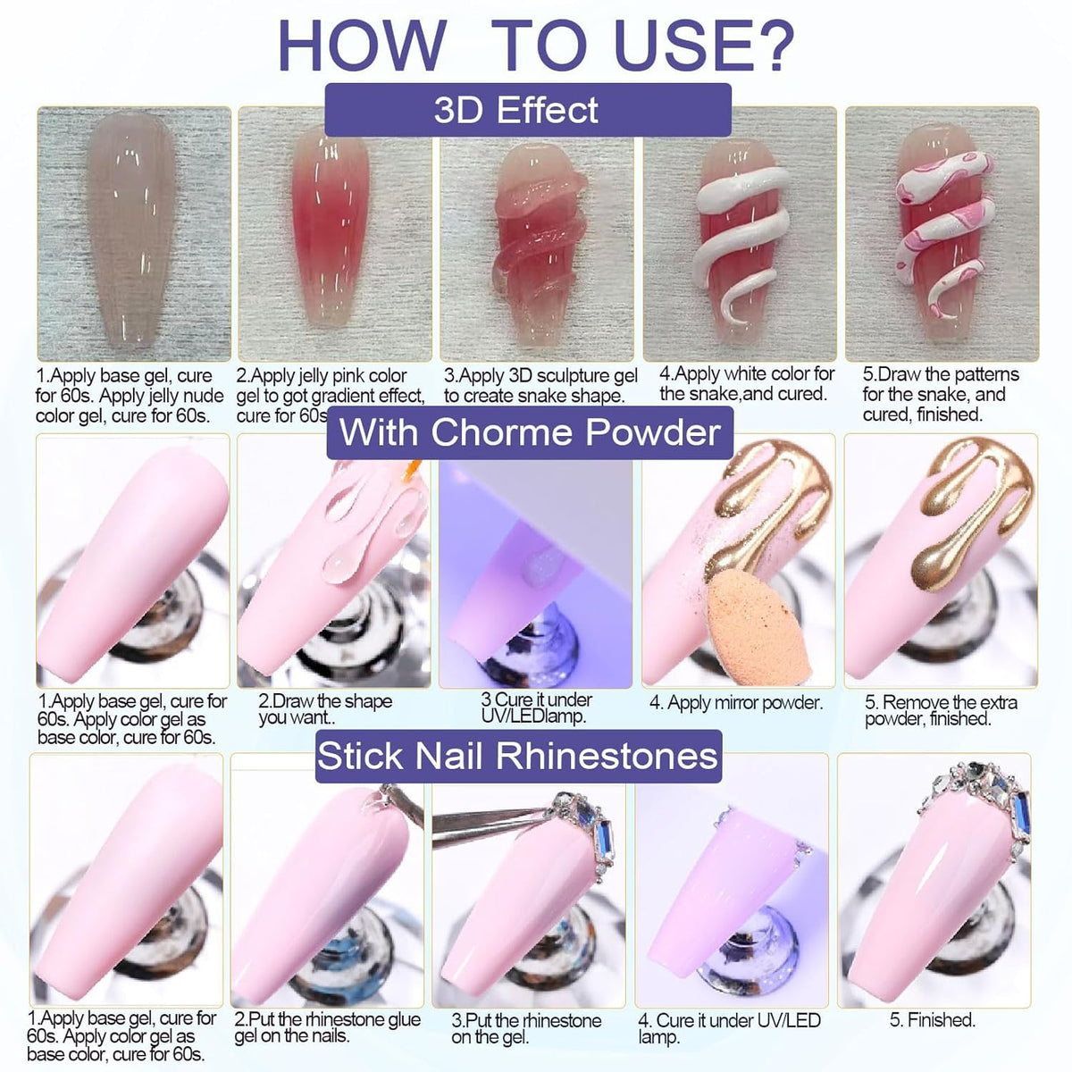 NAILWIND Multifunction 5in1 Builder gel | Nail Sculpting Gel For Nail Art | Carving Molding Patterns Decoration Solid and Hard 3D Gel Sculpture Salon Home DIY for Women - Image 8