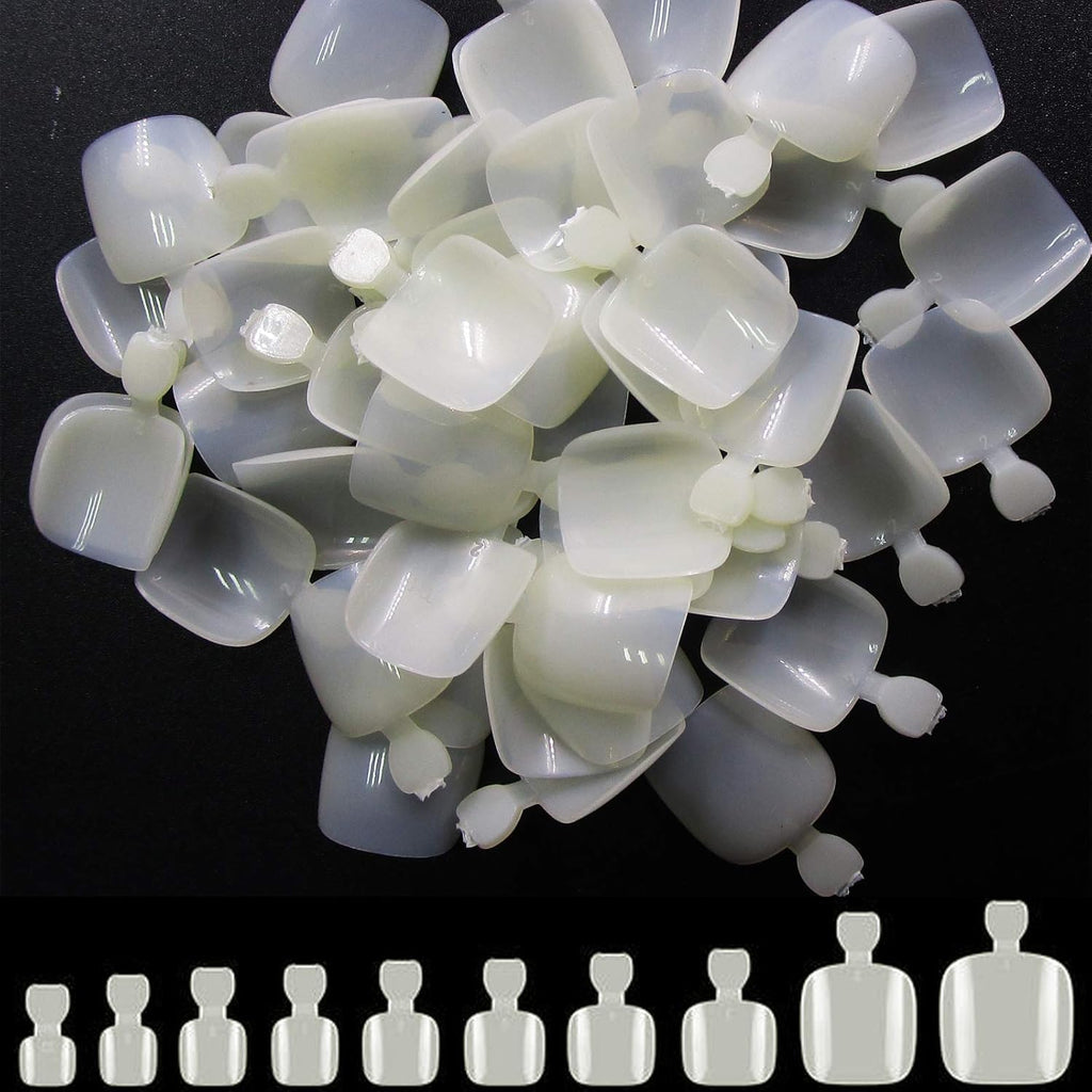NAILWIND Fake Toenail Tips, 500PCS False Nails Artificial, DIY False Toe Nails Fake Nails for Nail Art - NATURAL Toenail Tips for Woman DIY False Toenails Kit Pedicure at Home - Image 4