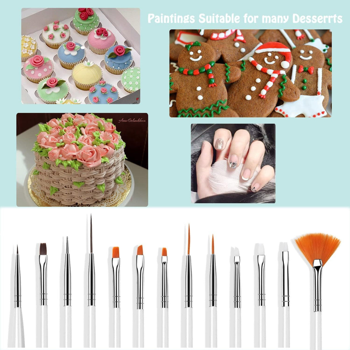 NAILWIND Nail Art Brushes, Nail Art, Design Dotting Painting Drawing Polish Brush Pen Tools,Nail Designs on Gel Acrylic and Natural Nails- Salon (White, 15 PCS) - Image 9