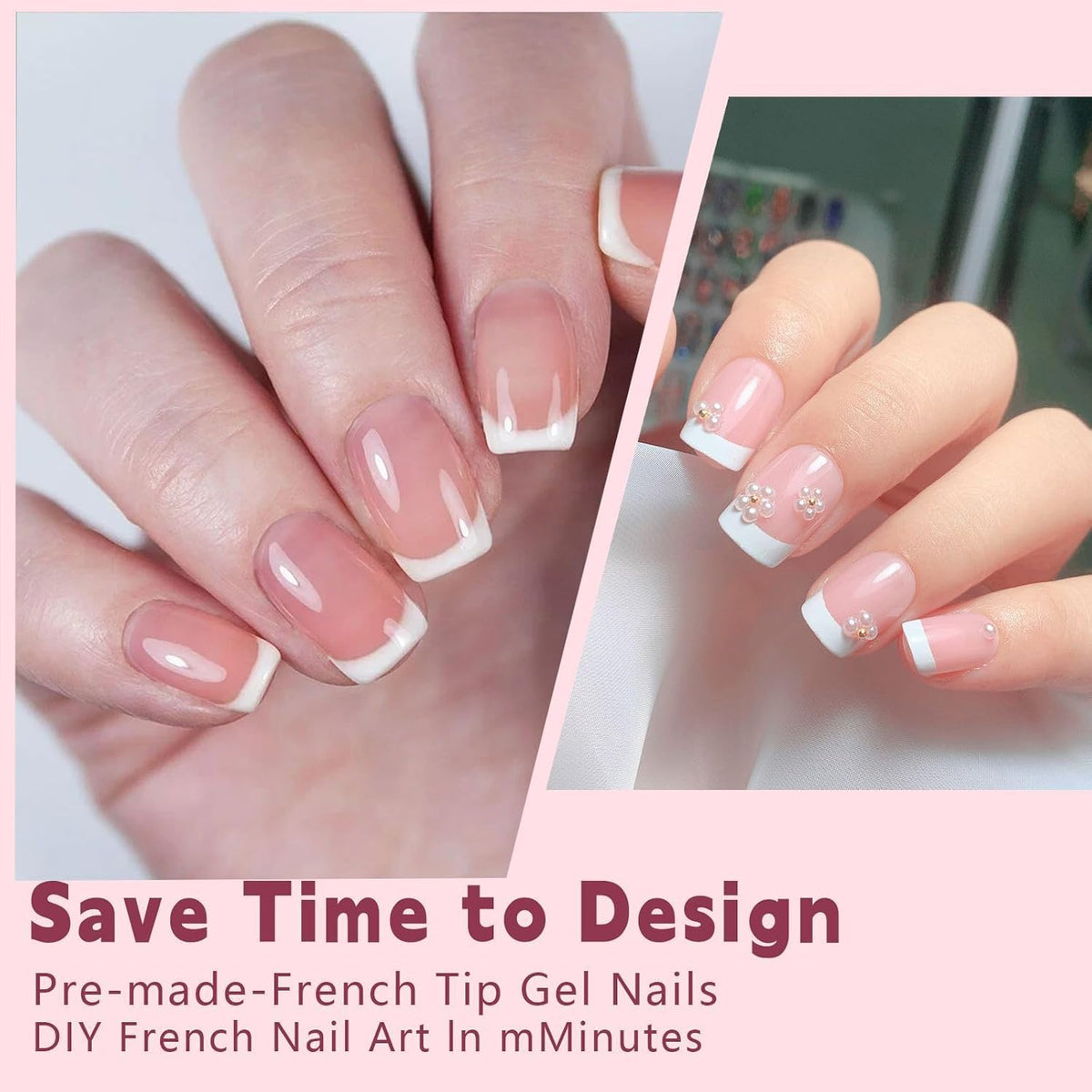 NAILWIND 9 Color Press On Nails Fake Nail 216 Pcs, French tip press-on nails, Press on Nail, Artificial Nail Extensions Combo in Multicoloured, Full Cover Glossy Nude False Acrylic Nails for Women Girls (05) - Image 4