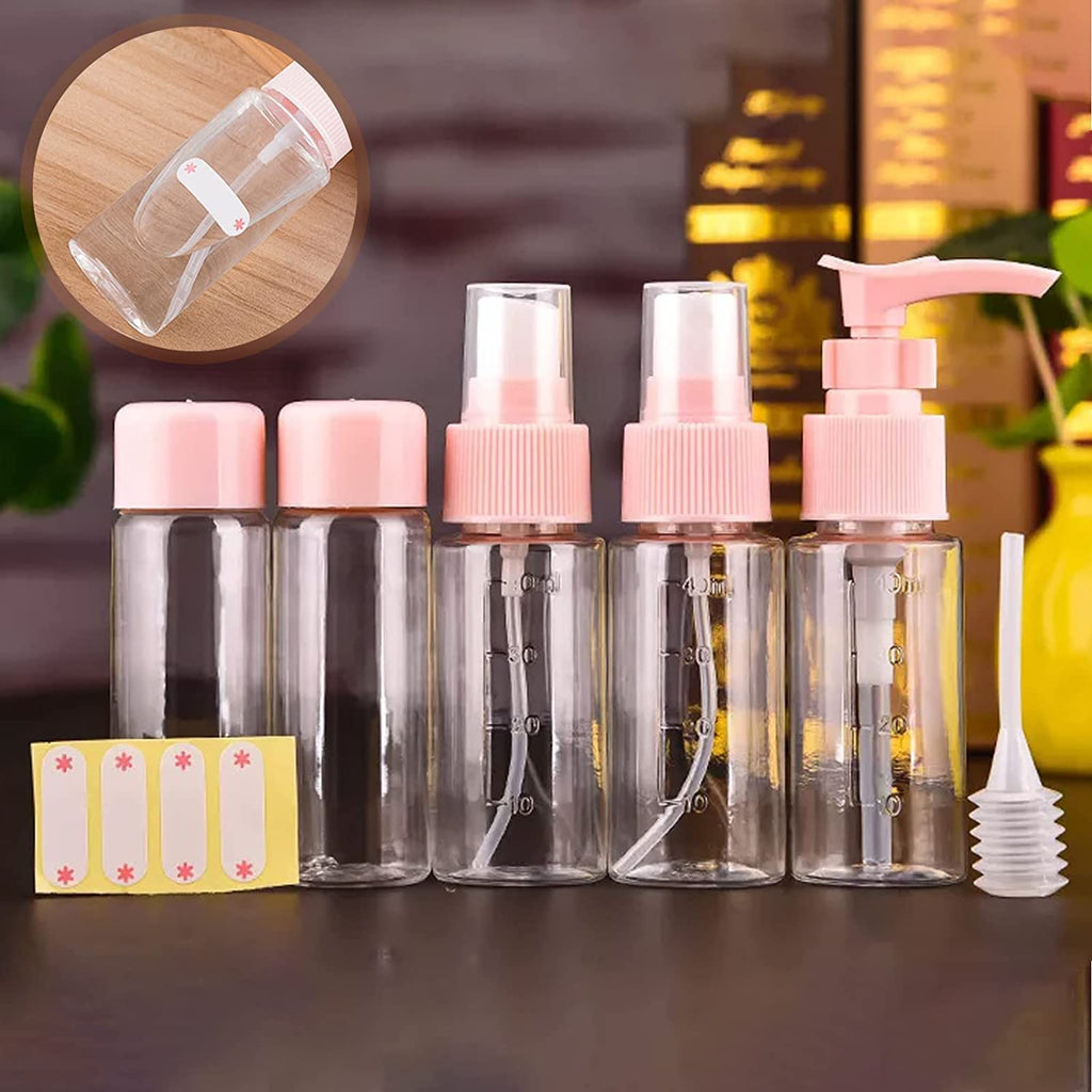 COSLUXE Travel Bottles Kit, Travel Cosmetics Bottles Set, Portable Multipurpose Cosmetics Toiletries Travels Refillable Bottle - for Storing Shampoo, Gel, Cream Jars, Lotion Dispenser 5 - Pcs Set - Image 5