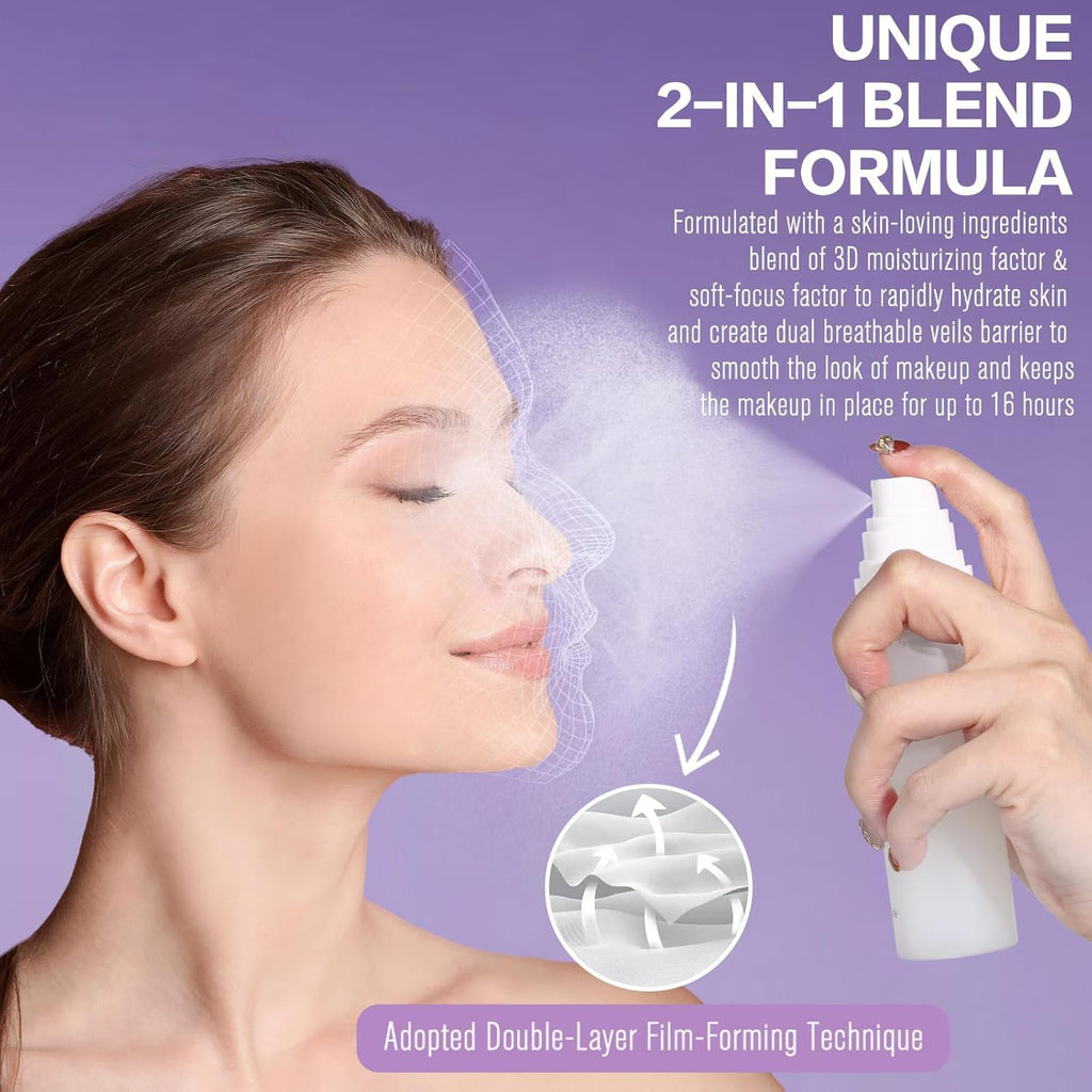 COSLUXE UCANBE Dewy Setting Spray for Makeup, Long Lasting Hydrating Make Up Finishing Spray for Face, Micro-Fine Mist Fixing Spray for Dewy Glow Finish, Lightweight & Waterproof for up to 16 Hours Wear - Image 3