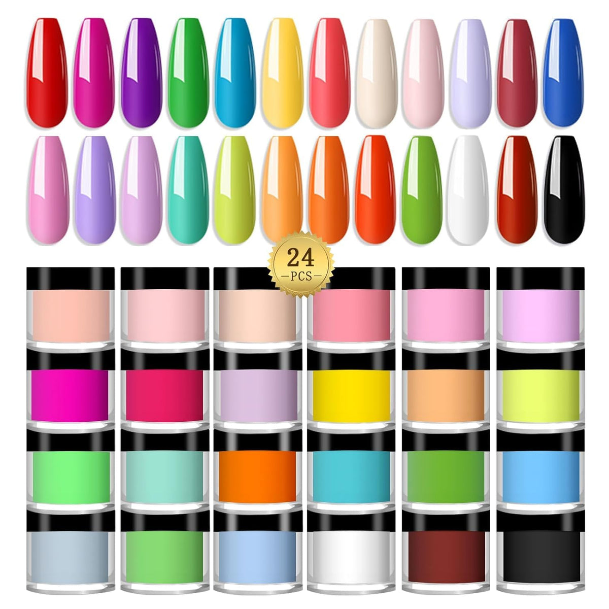 NAILWIND 24 Color Acrylic Nail Powder Set, Acrylic Powder Set, Nail DIY Art Design, Acrylic Nail Art 3D Nail Sculpture French Nail Extension, Gift for Women