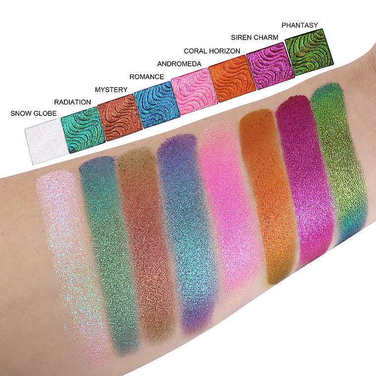 COSLUXE IMAGIC IMAGIC Duo Chrome Shimmery Eye Shadow Palette, 8 Color Chameleon Eyeshadow Palette, 7.2G - Image 2