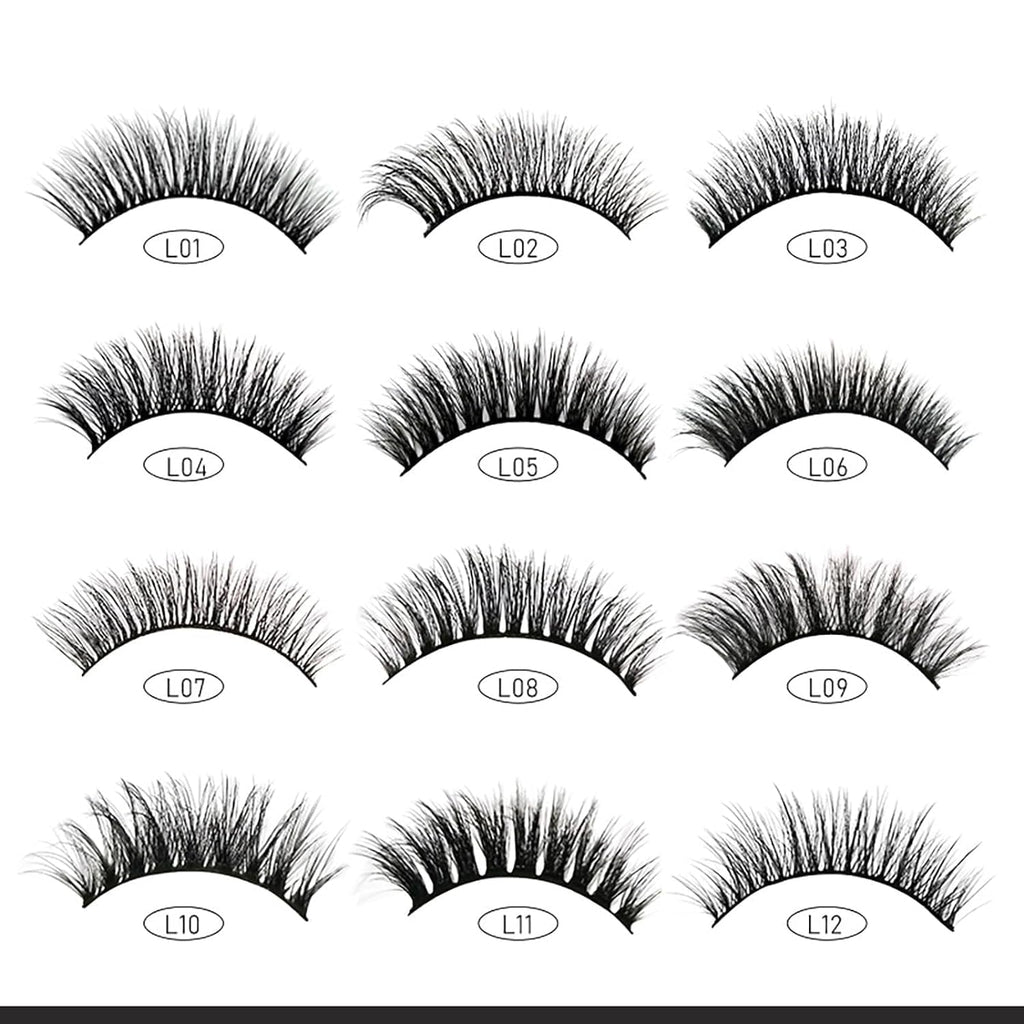 COSLUXE IMAGIC PROfessional Premium Collection False Eyelashes, Natural & soft 100% Handmade 3D Eyelashes Pack 10 Pairs Mix of 1 box- 07 - Image 2