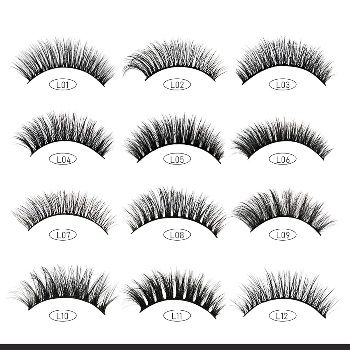 COSLUXE IMAGIC PROfessional Synthetic Fibers False Eyelashes, Natural & soft 100% Handmade 3D Eyelashes Pack 10 Pairs of 1 box (L11) - Image 2