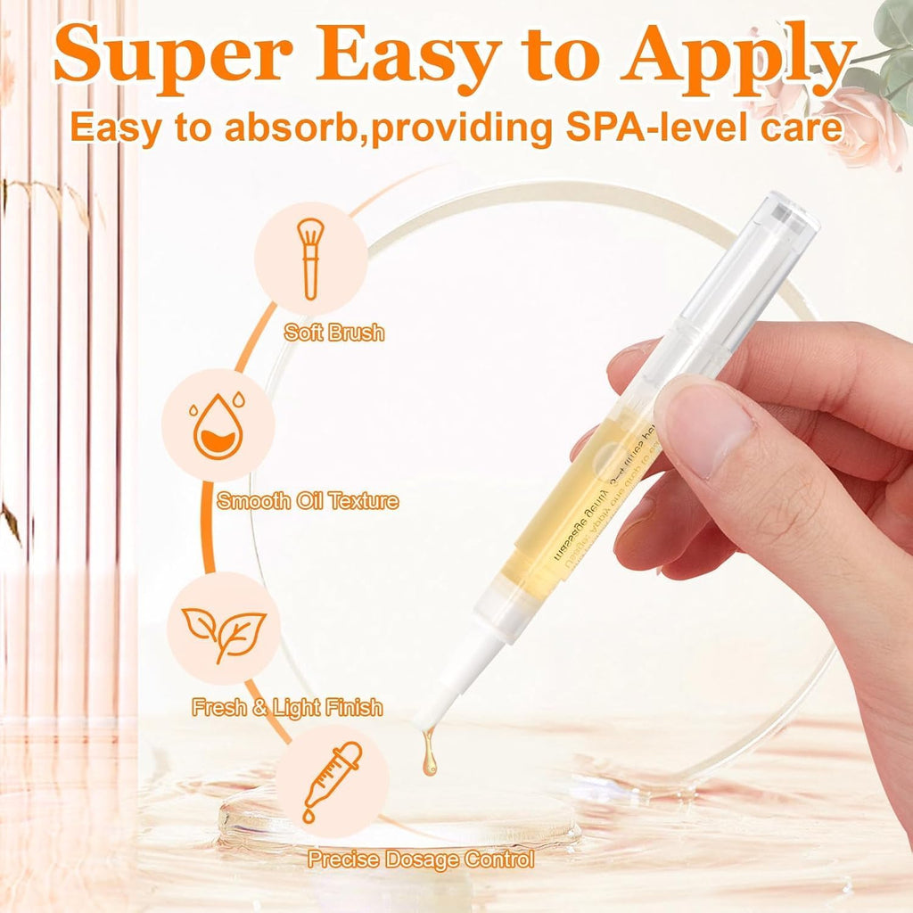 NAILWIND 4 Pcs Cuticle Oil Pens with Nail File for Nail Care, Nail Pen Oil with Natural Ingredients, Fingernails and Toenails Oil Cuticle for Repairing Cracked - Image 4