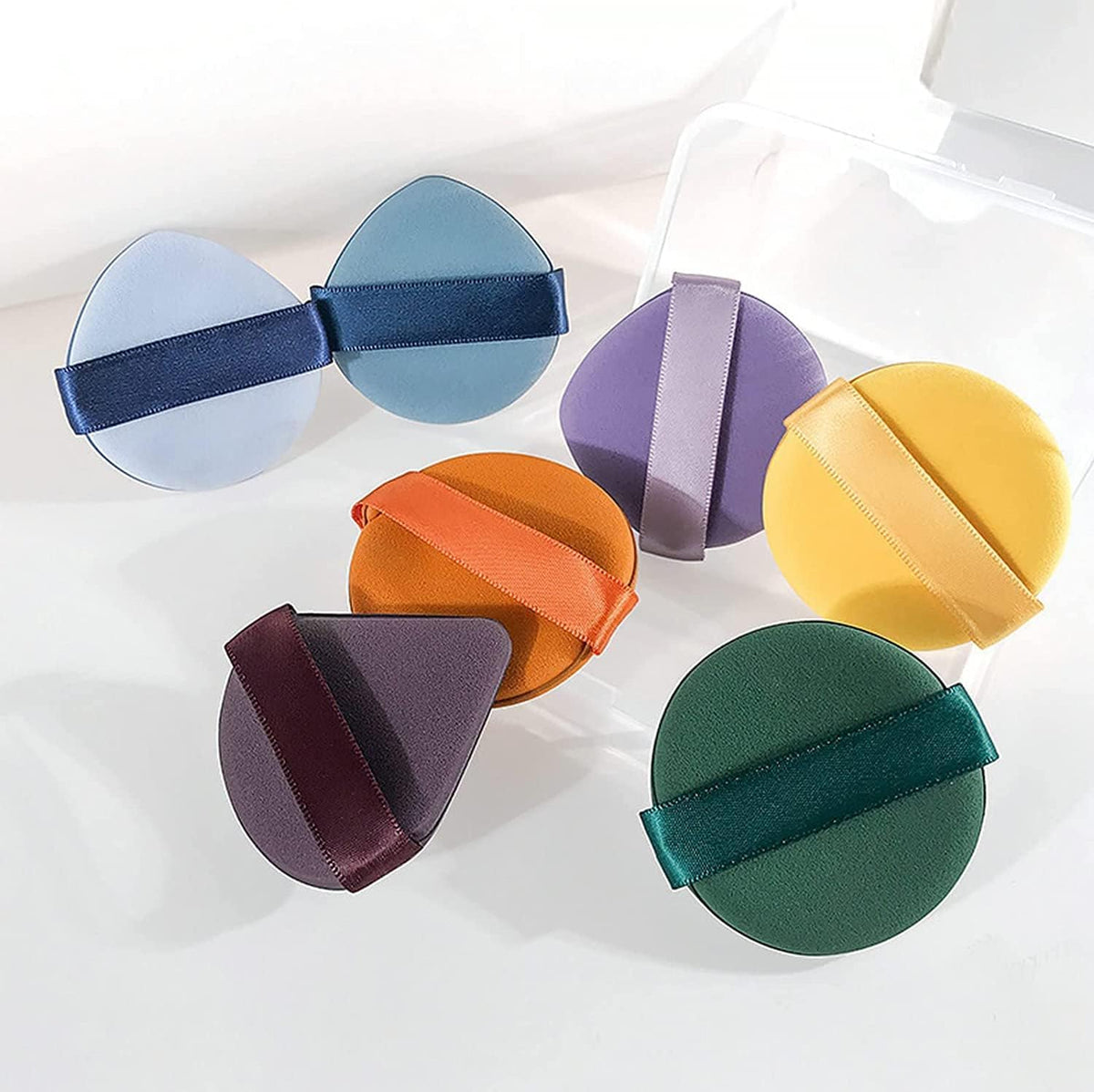 COSLUXE Makeup Sponge, Total Coverage Sponge, Latex-Free Foundation Sponge for Liquid, Cream, and Powder, Wet and Dry Dual Use, Teardrop Powder Puff for All Types of Skin Multi-colored, 7 Pcs - Image 2