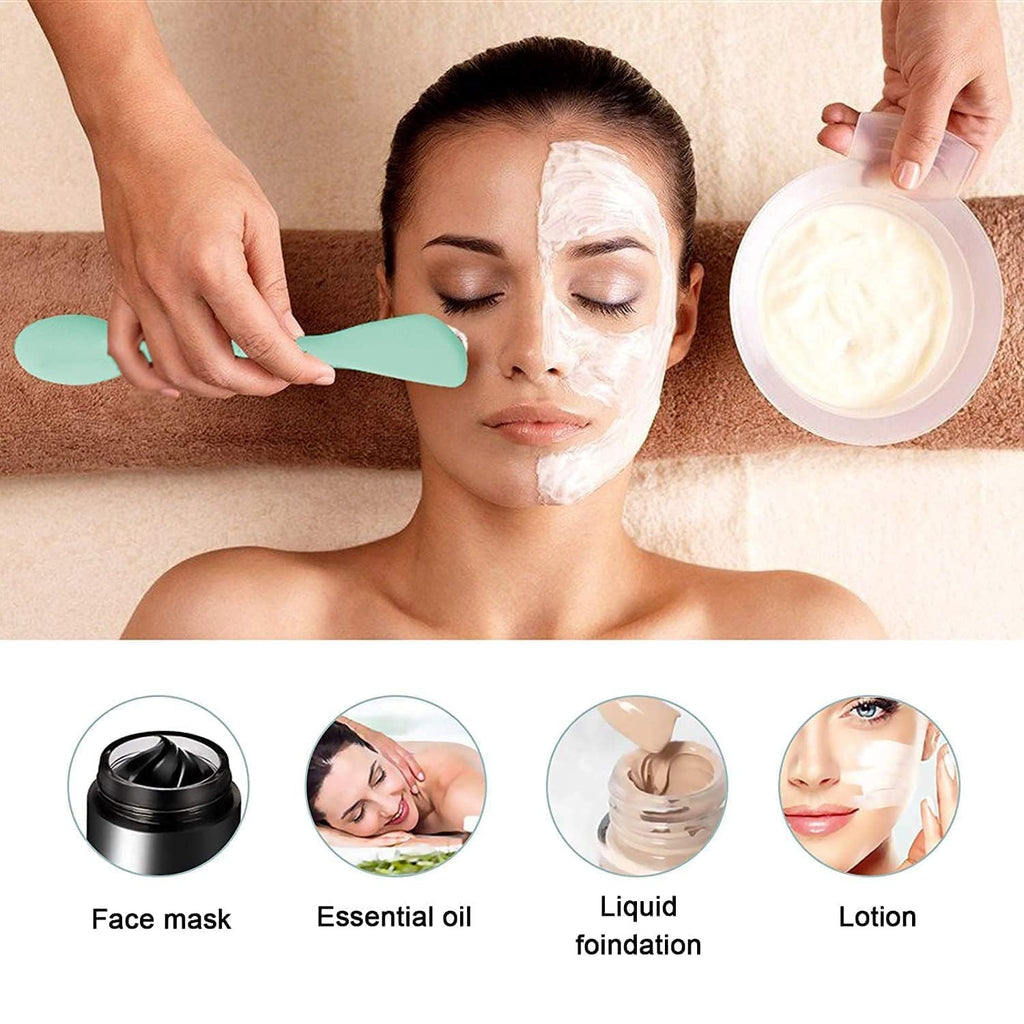 Cosluxe 2 pcs Mask Applicator Silicone Face Brush Face Mud Cream,Clay Mask,DIY,Modeling Masks Brushes DIY Mud Mixing Spatula Double-end Handheld Scoop Skin Care Make up Foundation - Image 9
