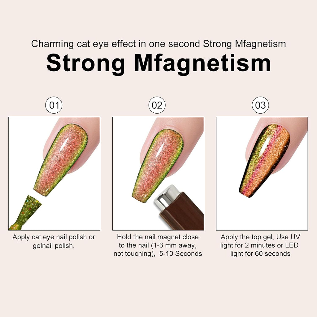 NAILWIND 3 In 1 Nail Magnet For Cat Eye Gel Polish, Multifunctional Cat Eye Gel Nail Polish Magnet,l Nail Magnets for Nail Art Decoration Nails Salon - Image 4