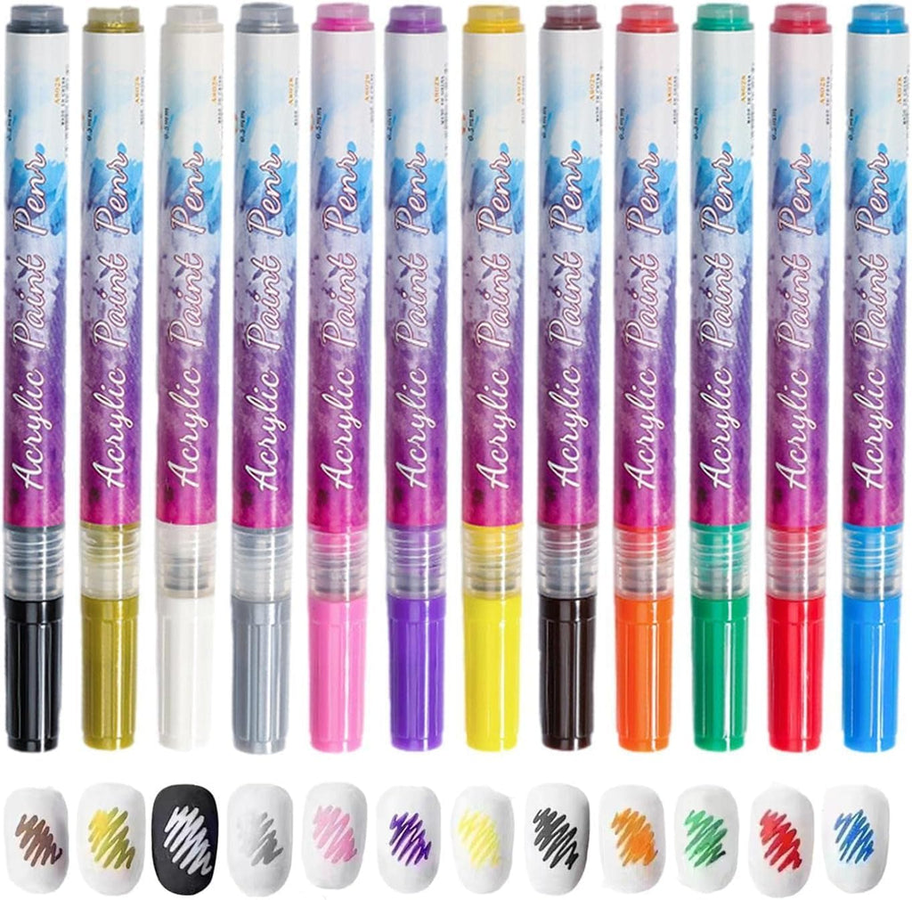 NAILWIND 12 Colors Nail Art Pens, 3D Painted Drawing Nail Graffiti Pen, Liner Nail Point Quick Dry & Waterproof Nail Art DIY Painting Pen, Doting Flower Letter Abstract Lines Details Pen Nail Art Kit - Image 3