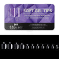 NAILWIND Soft Gel Toenail Tips, 550Pcs Soft Gel Toe nail Tips, Toe Press On Nails, 11 Sizes Full Cover Acrylic False Nail Tips, for Beginner and Professional Home Salon Diy