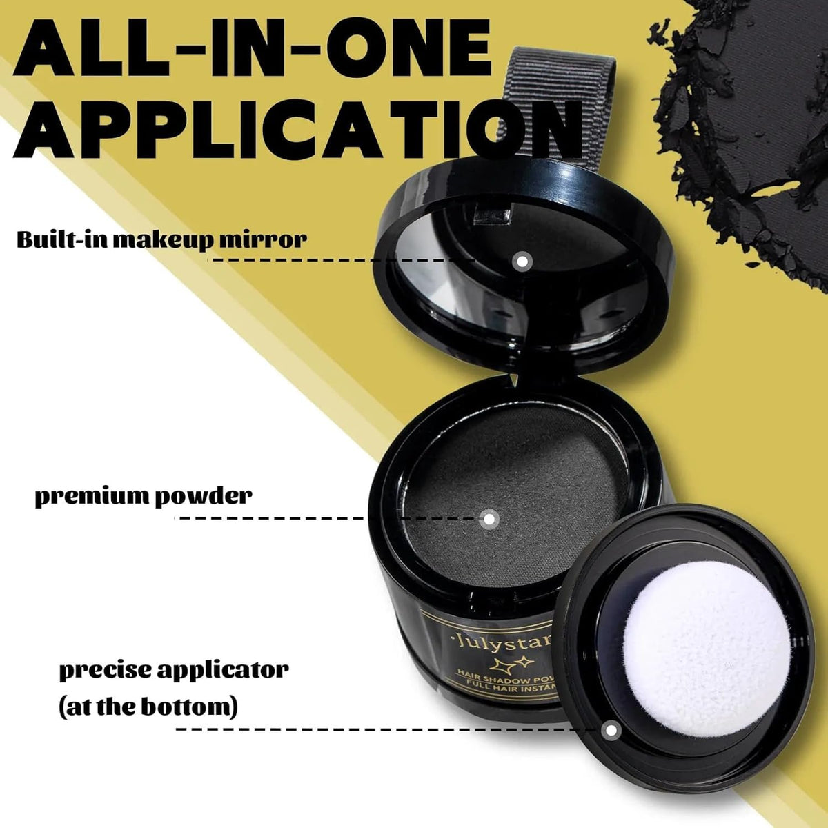 My Colors Hairline Powder Root Touch Up Hair Powder, Helps Cover Grey Roots & Bald Spots Instantly, Highly Pigmented Hairline Shadow Root Cover Up Hair Toppers for Women & Men (BROWN, 4g) - Image 2
