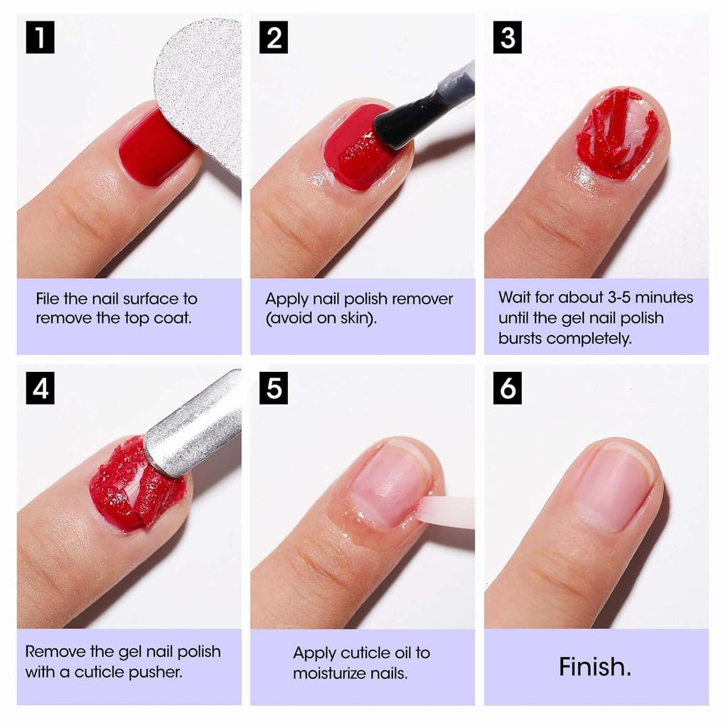 NAILWIND Gel Nail Polish Remover, Cuticle OiL with 6 Step Buffer, Magic Remove Soak-Off Gel Polish, Peel Off In 2-5 Minutes, No Need for Foil, Soaking or Wrapping 3 Pcs Set - Image 7
