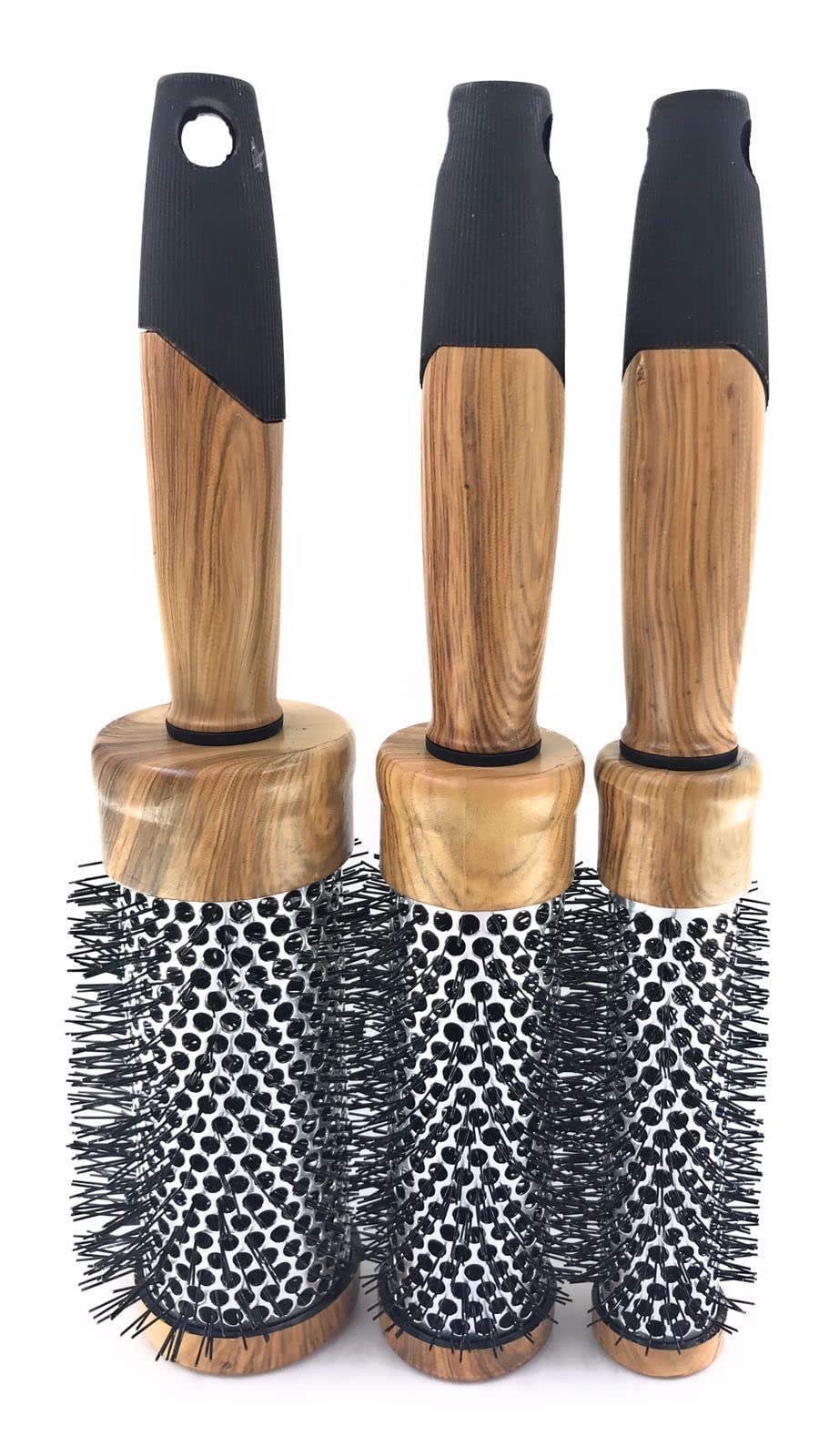 COSLUXE Professional Round Brush Set for Blow Drying Curling,Round Hair Brush Set for Woman Curly and Straight Salon Hair Styling, (Wooden, 25MM) - Image 2