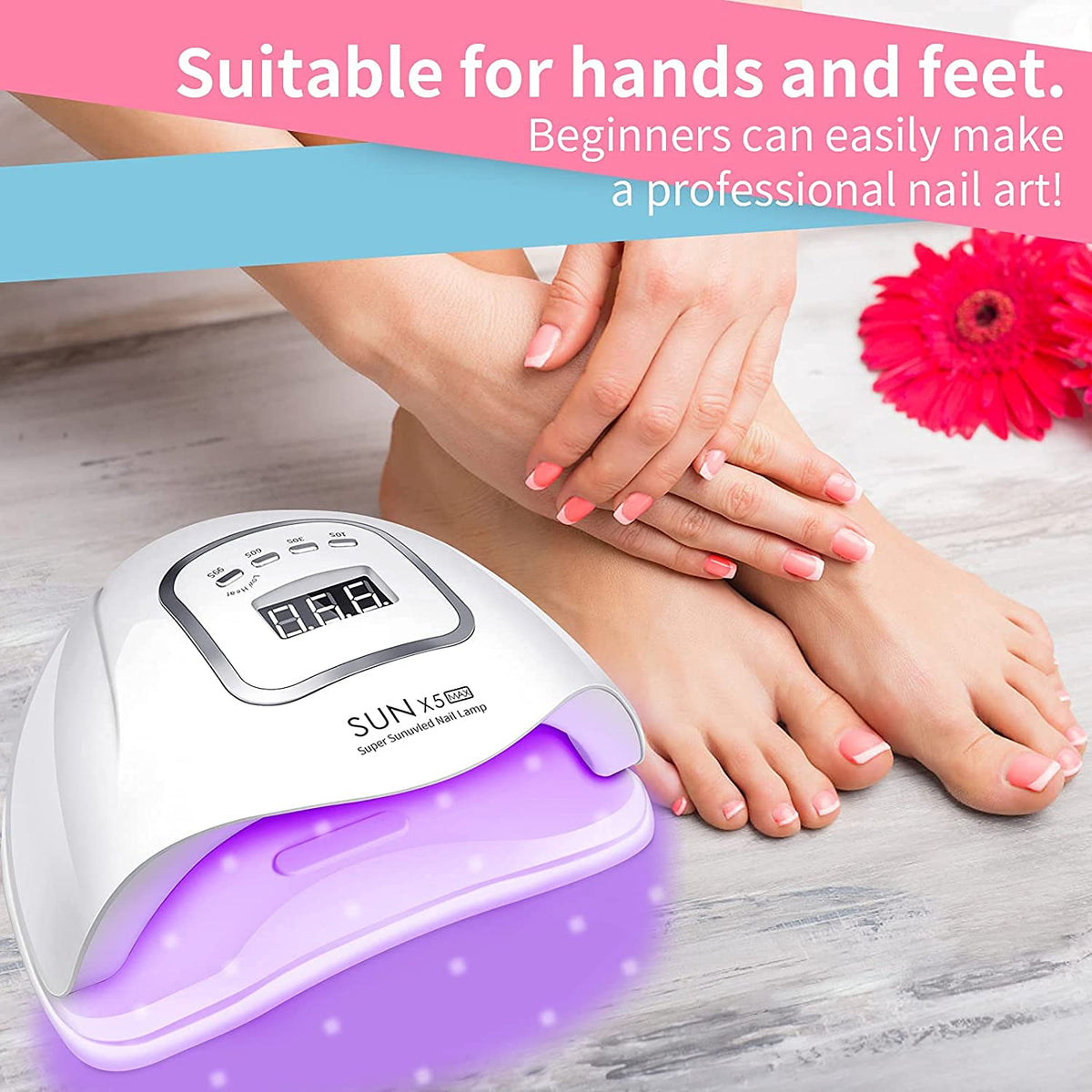 NAILWIND UV LED Gel Nail Lamp,Professional 48W UV Nail Light for Gel Polish Fast Curing with 24 Lamp Beads, Lightweight LED Gel UV Nail Dryer for Salon Home - Image 5