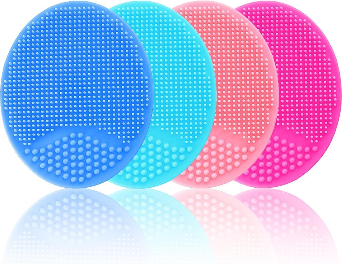 My Colors Facial Cleansing Brush | Soft Silicone Face Scrubber | Facial Exfoliation Scrub for Massage Pore Cleansing Blackhead Removing Deep Scrubbing for All Kinds of Skins women & girls (2pcs) - Image 3