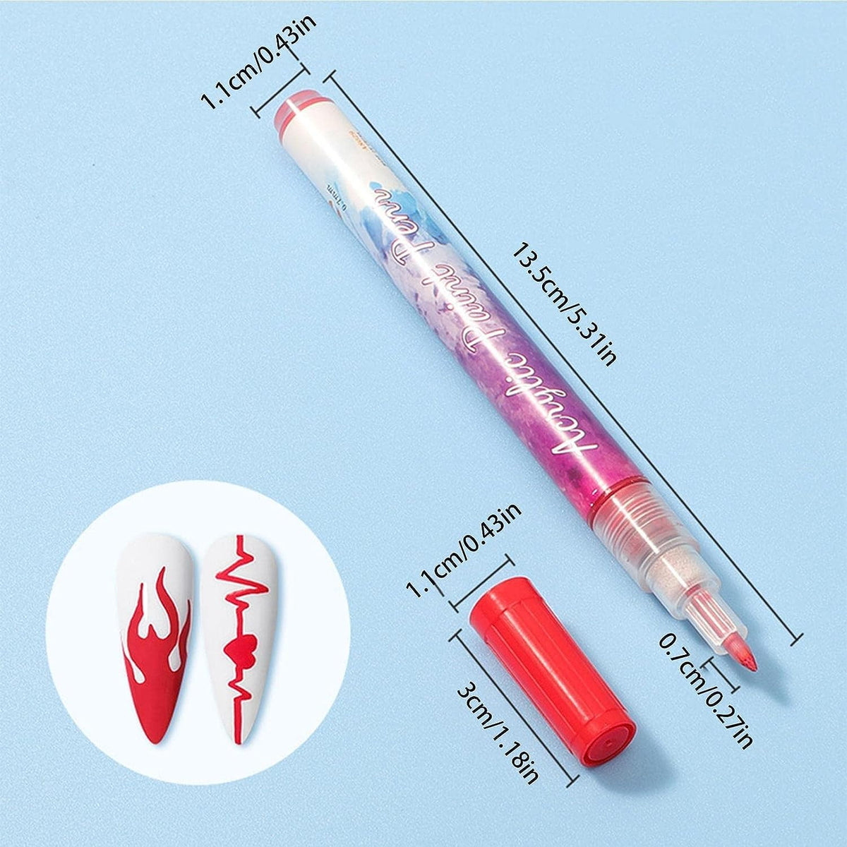 NAILWIND 12 Colors Nail Art Pens, 3D Painted Drawing Nail Graffiti Pen, Liner Nail Point Quick Dry & Waterproof Nail Art DIY Painting Pen, Doting Flower Letter Abstract Lines Details Pen Nail Art Kit - Image 6