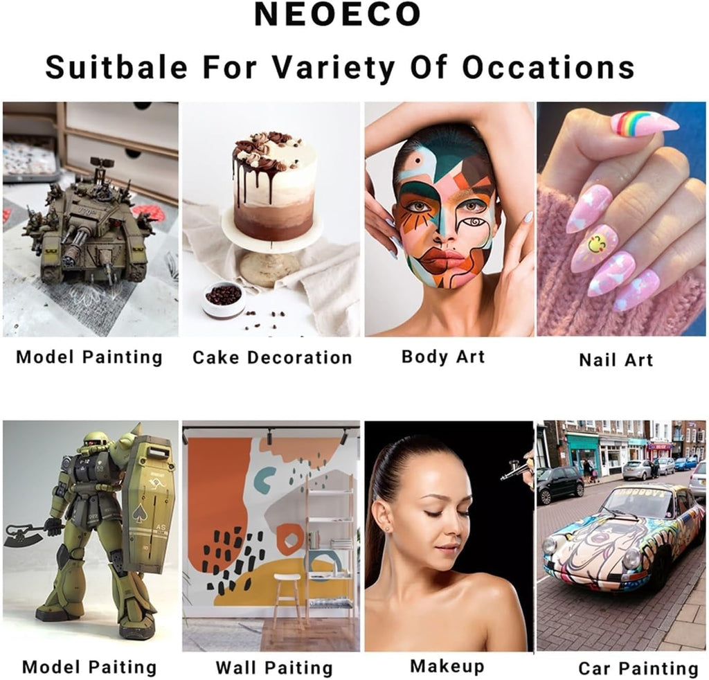 COSLUXE Air brush Set, Professional Facial Makeup Airbrush Gun Kit, USB Rechargeable Air Brush Pen for Makeup Skin SPA Art Nail Painting Tattoo Manicure Cakes DIY, with 3 Capacity Cups - Image 3