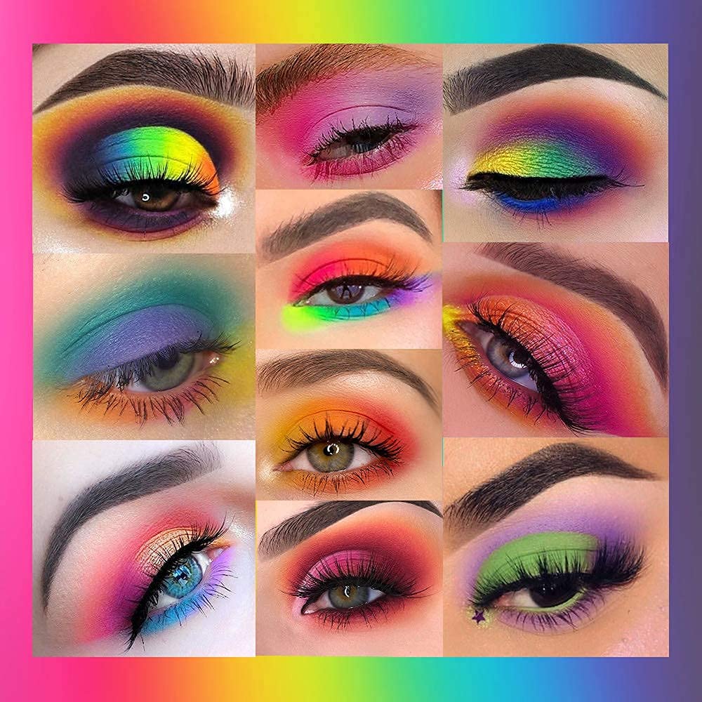 COSLUXE UCAN BE Exo tic Flavors Neon Eyeshadow Makeup Palette, 48 Colorful High Pigmented - Rainbow Glitter Eye Shadow Make Up Pallete, Multicolor, Shimmery, Satin & Matte Finish - Image 6