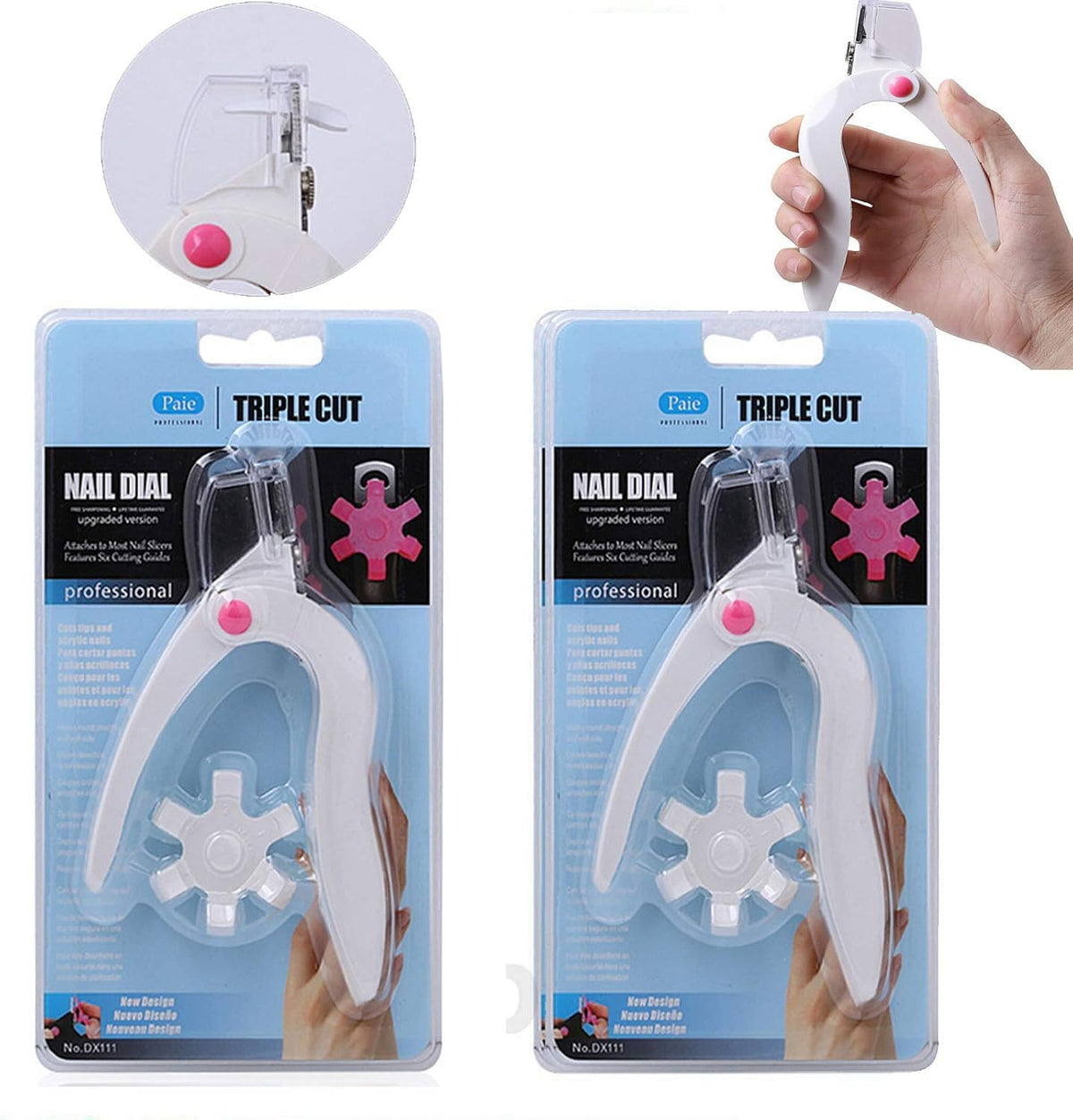 COSLUXE Nail Art Nail Edge Clipper Cutter Manicure Tool For Acrylic Gel False Tips Fake Nail Clippers Cutte, Adjustable Triple cut Nail Tip Clippers, - Image 4